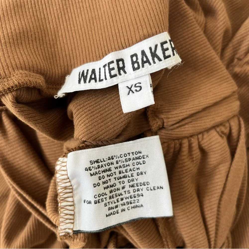 [walter baker] kody ruched ribbed midi skirt w/ slit cedar XS
